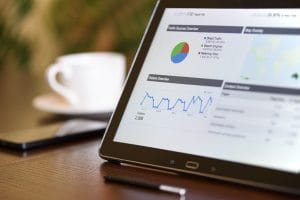 Image of data dashboards on tablet